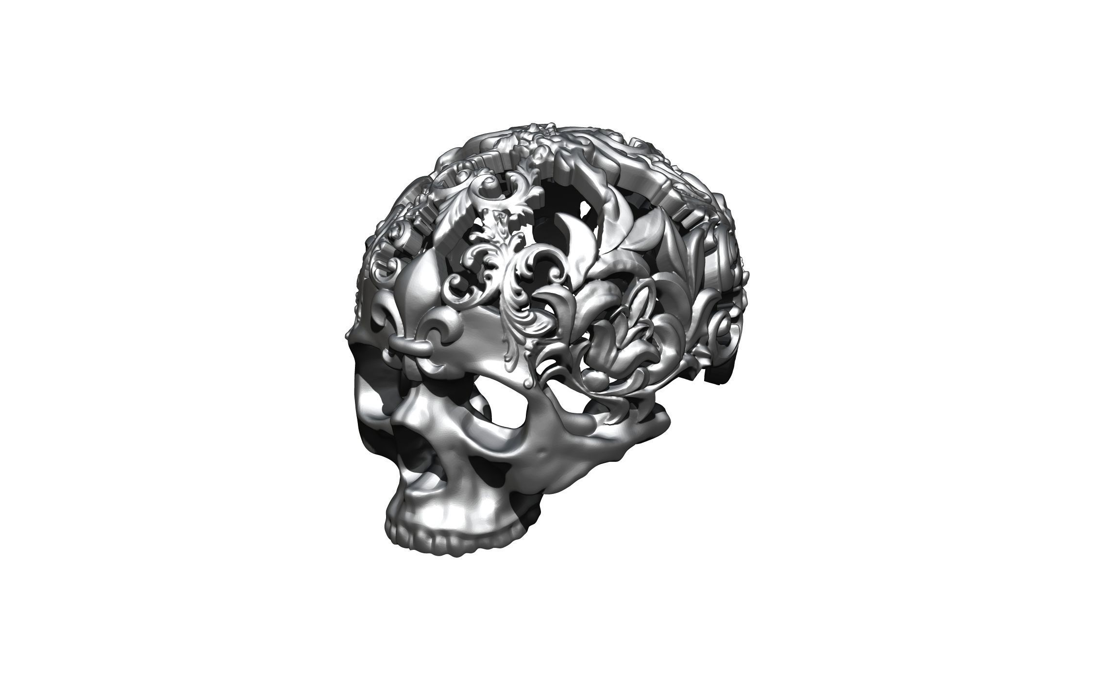 Modern fashion Art carved skull 3D print model_1