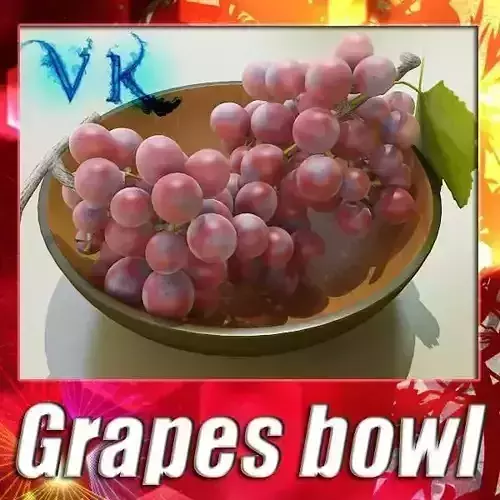 Red Grapes in Bowl 12