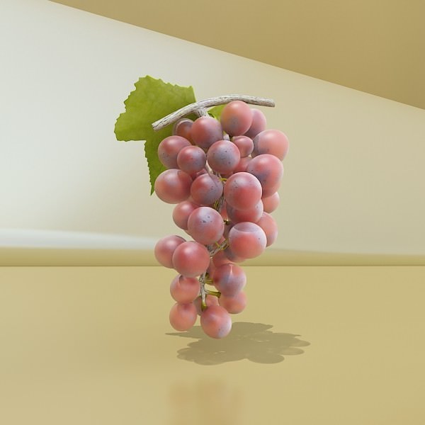 Red Grapes in Bowl 12 3D model_8