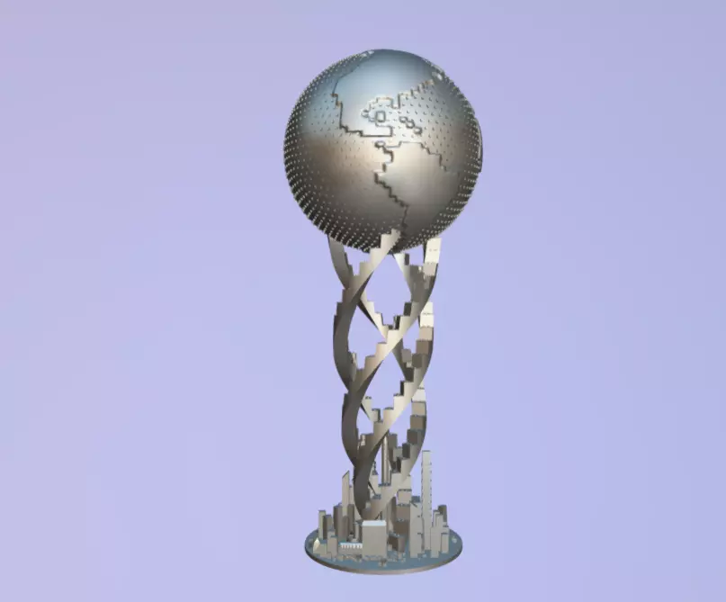 LEGO STYLE Trophy 3D model_0