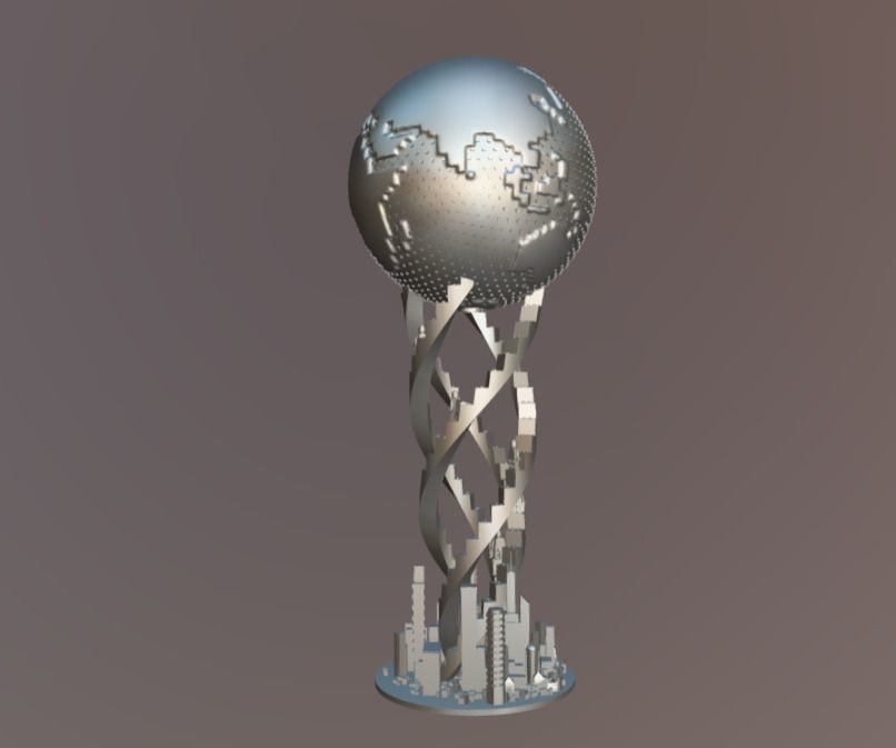 LEGO STYLE Trophy 3D model_1