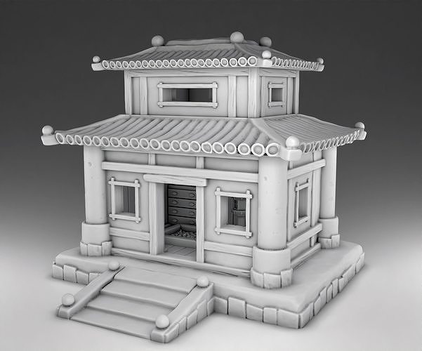 Stylized Japanese Acrhitecture Set Part 2 3D print model