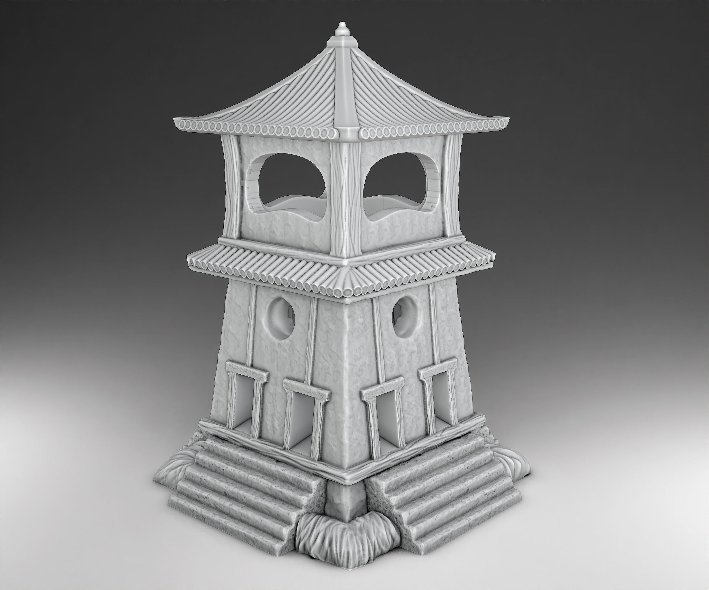 Stylized Japanese Acrhitecture Set Part 2 3D print model_3