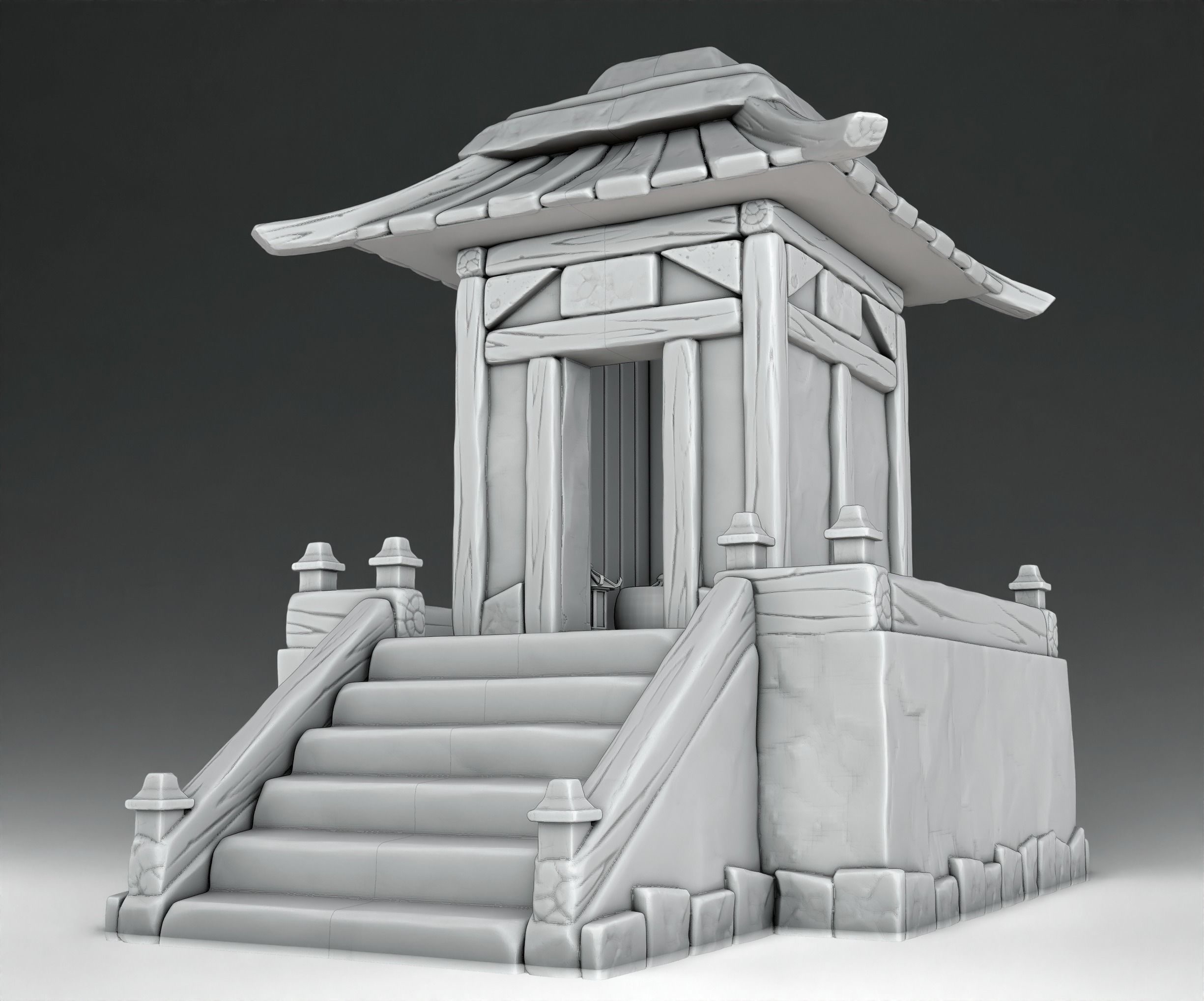 Stylized Japanese Acrhitecture Set Part 2 3D print model_4