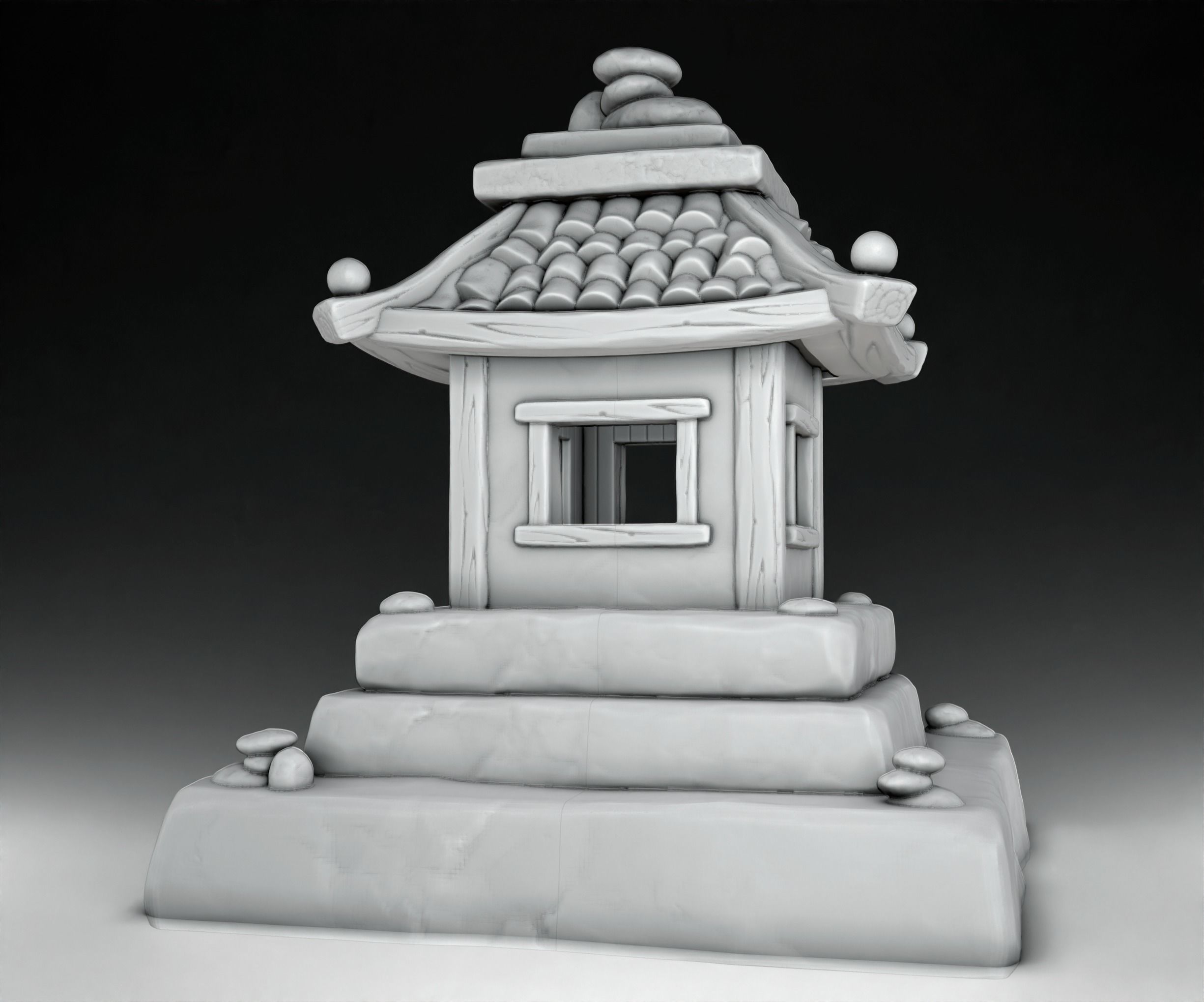 Stylized Japanese Acrhitecture Set Part 2 3D print model_5