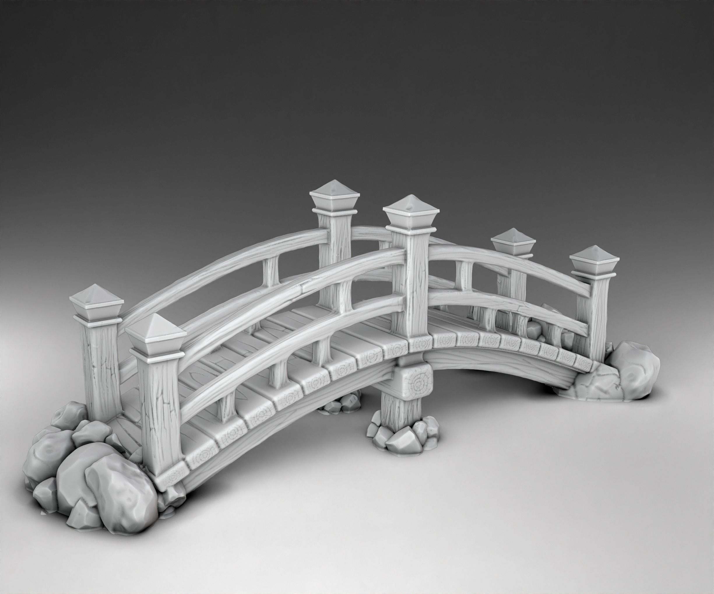 Stylized Japanese Elements of decor Set Part 1 3D print model_3