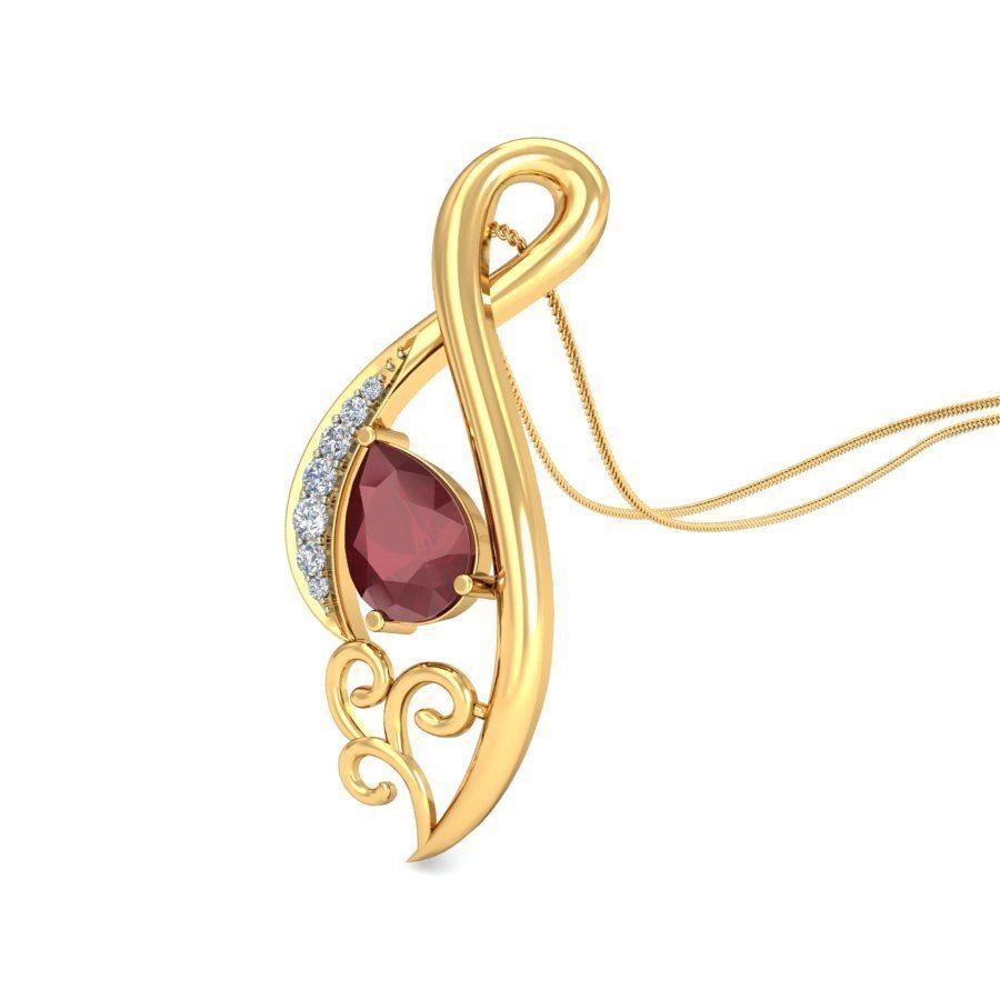 Women Pear Stone Pendant 3dm STL OBJ FBX Renders Details 3D print model_3