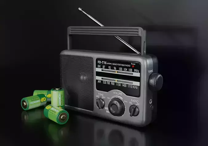 Portable radio receiver FD T16 3D model