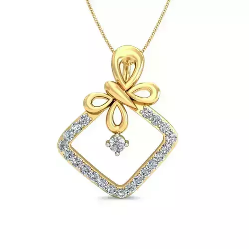 Solitaire Women Pendant 3dm STL OBJ FBX Renders Details