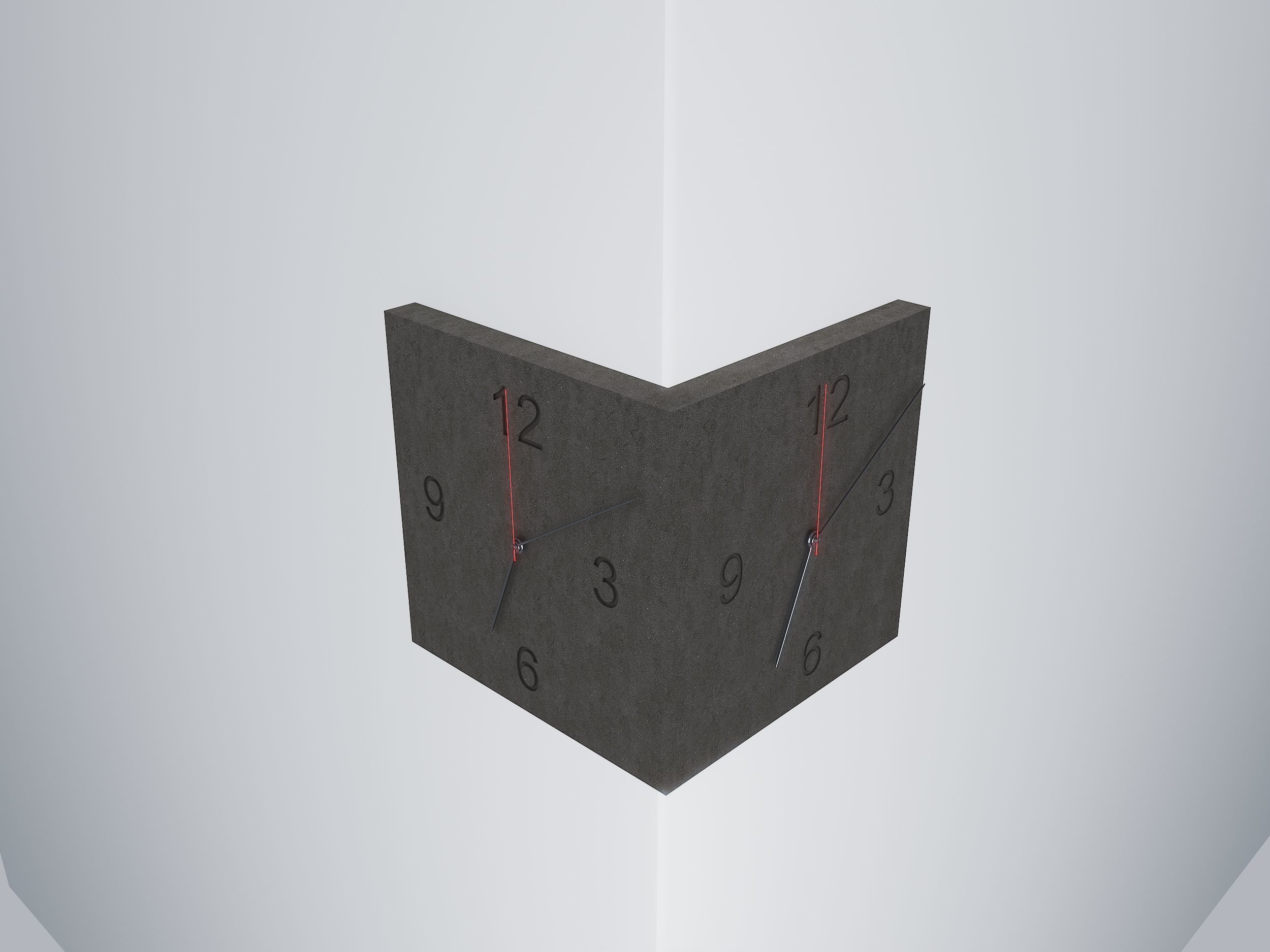 clock cube wall 3D model_1
