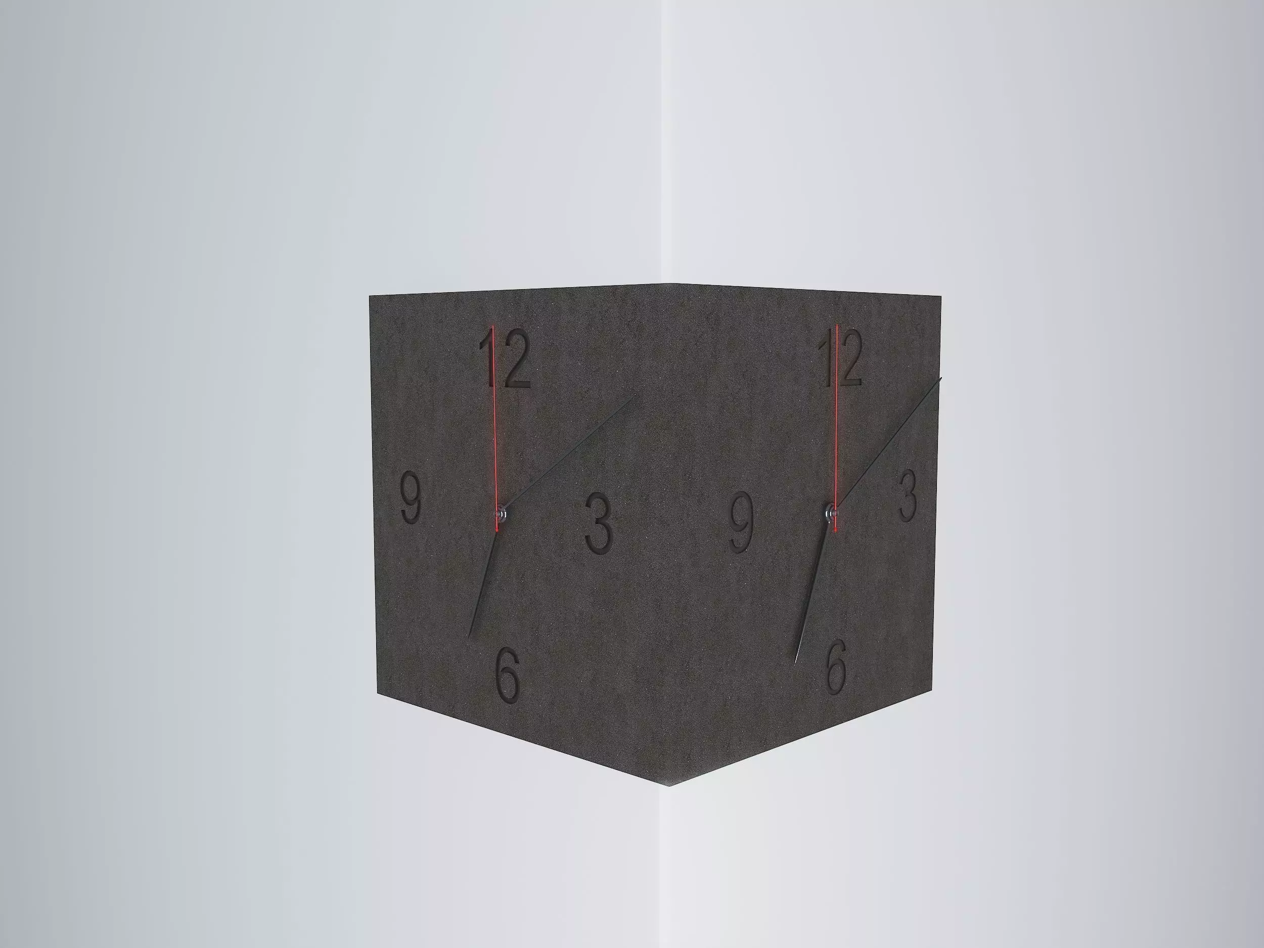 clock cube wall 3D model_0