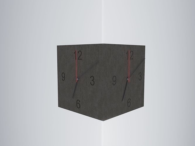 clock cube wall 3D model