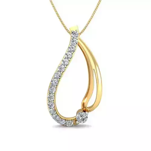 Solitaire Women Pendant 3dm STL OBJ FBX Renders Details