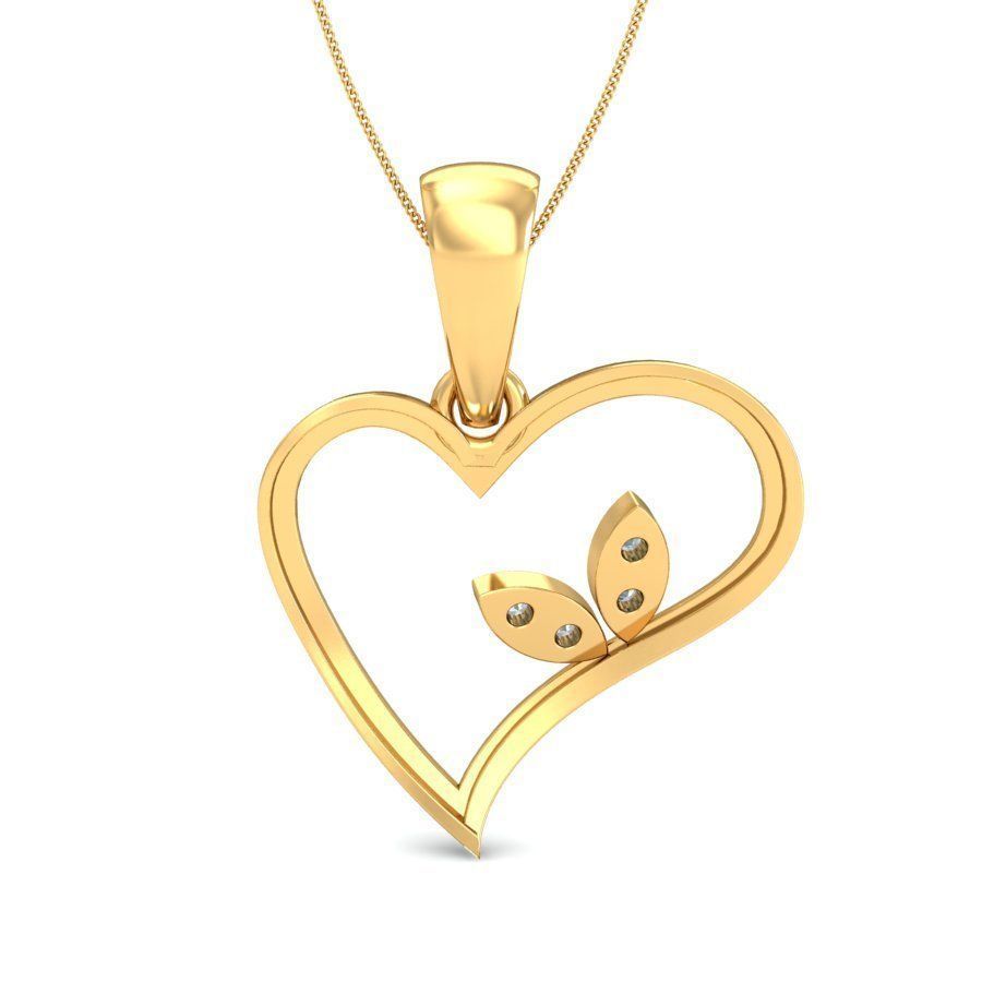 Solitaire Women Heart Pendant 3dm STL OBJ FBX Renders Details 3D print model_2