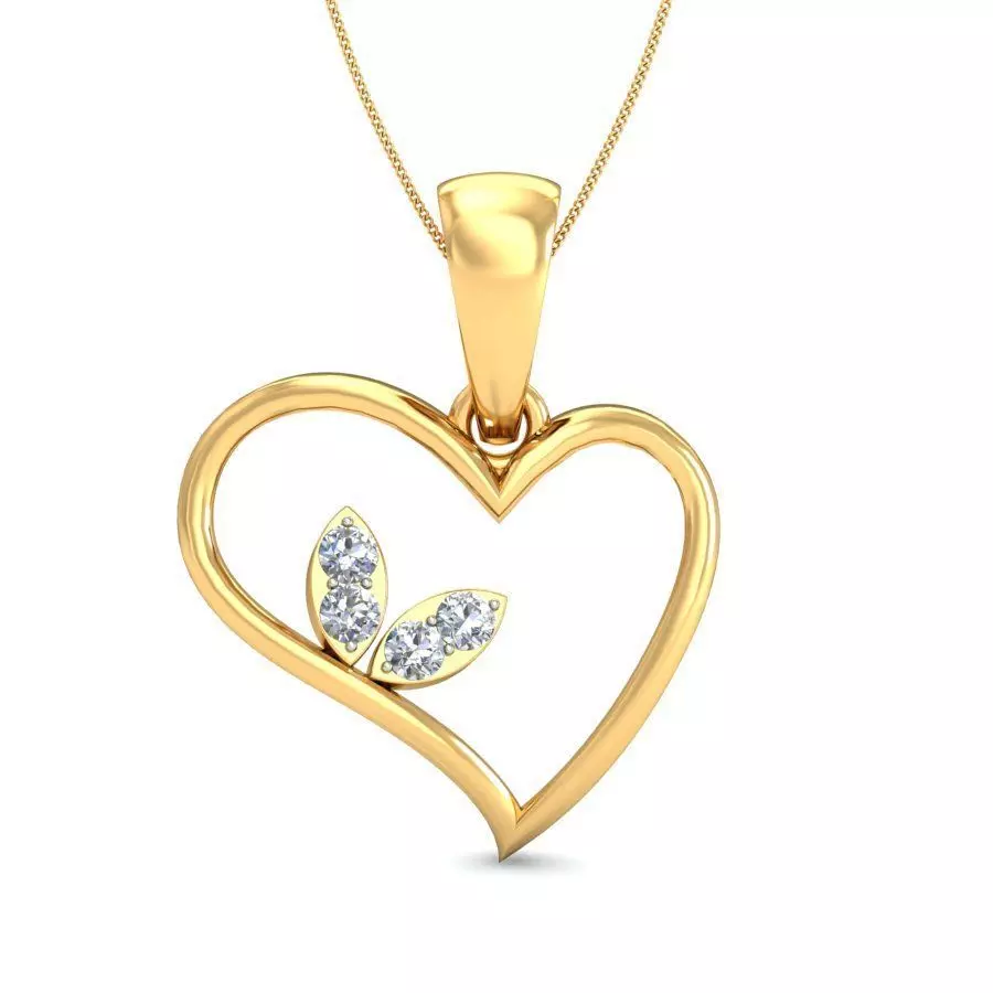Solitaire Women Heart Pendant 3dm STL OBJ FBX Renders Details 3D print model_0