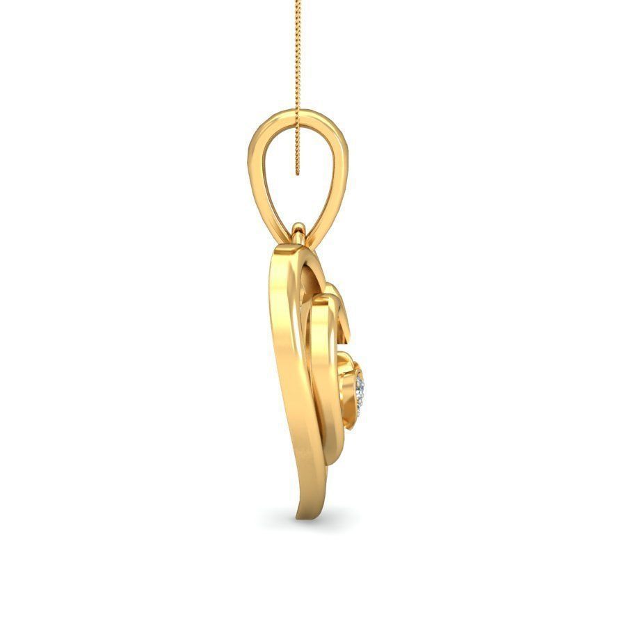 Solitaire Women Heart Pendant 3dm STL OBJ FBX Renders Details 3D print model_1