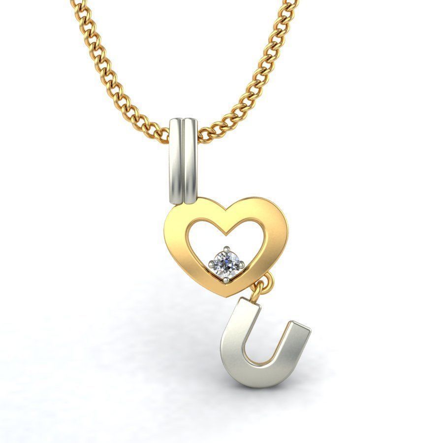 Solitaire Women Heart Pendant 3dm STL OBJ FBX Renders Details 3D print model_6
