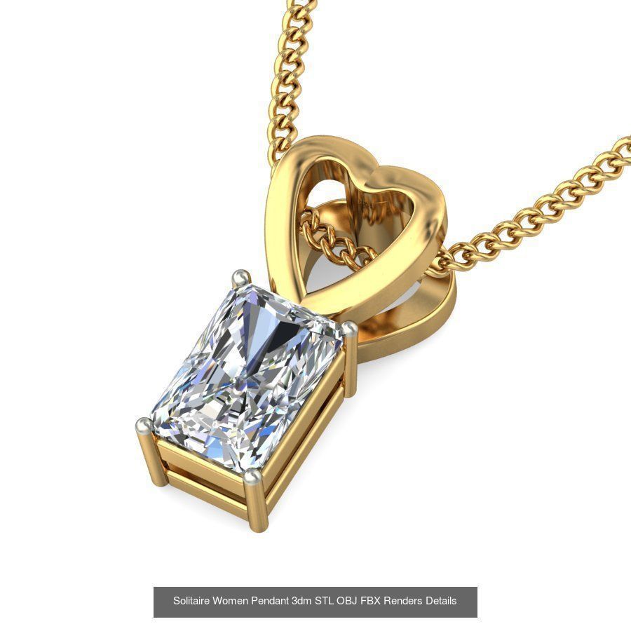 150 Solitaire Women Pendant 3dm STL OBJ FBX Renders Collection _91