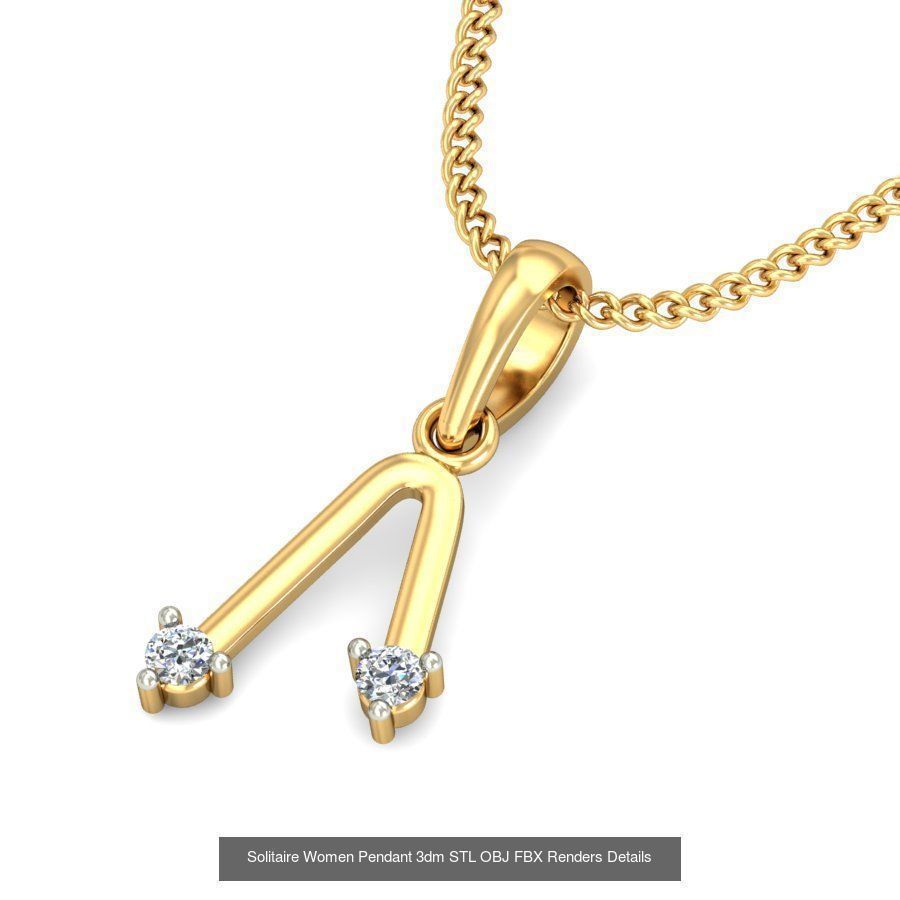 150 Solitaire Women Pendant 3dm STL OBJ FBX Renders Collection _107