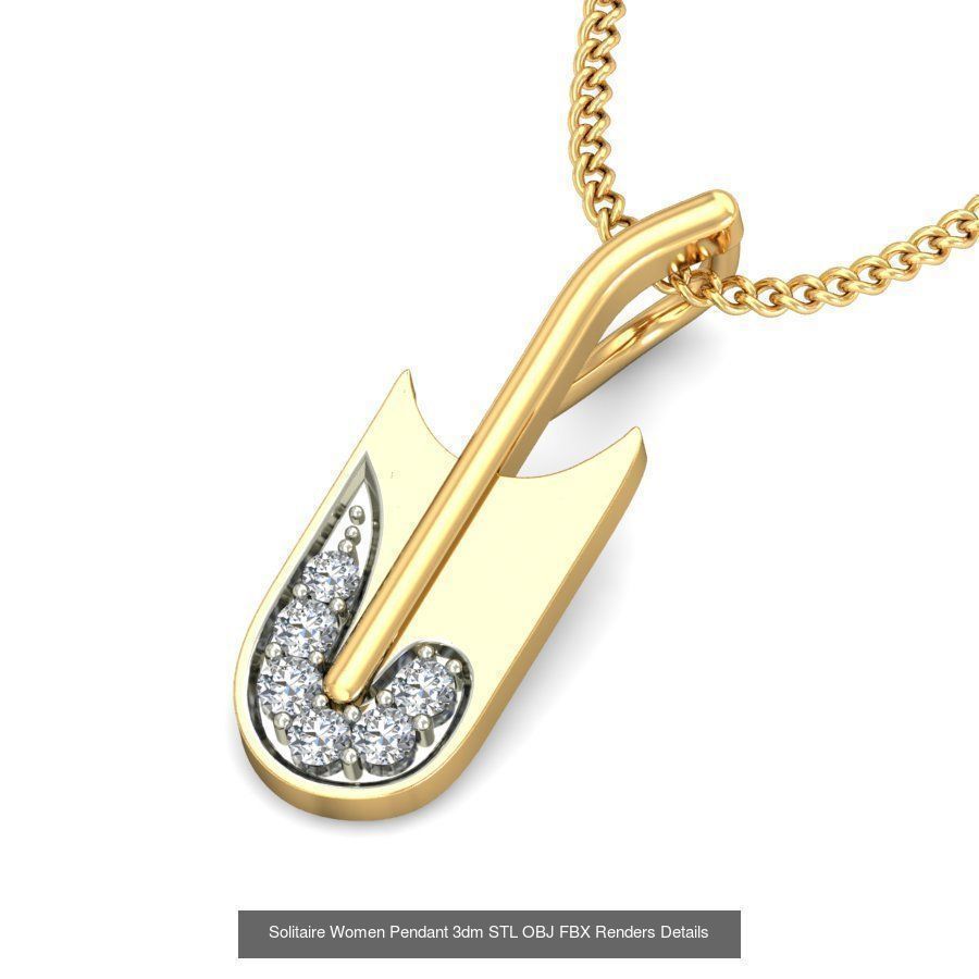 150 Solitaire Women Pendant 3dm STL OBJ FBX Renders Collection _123