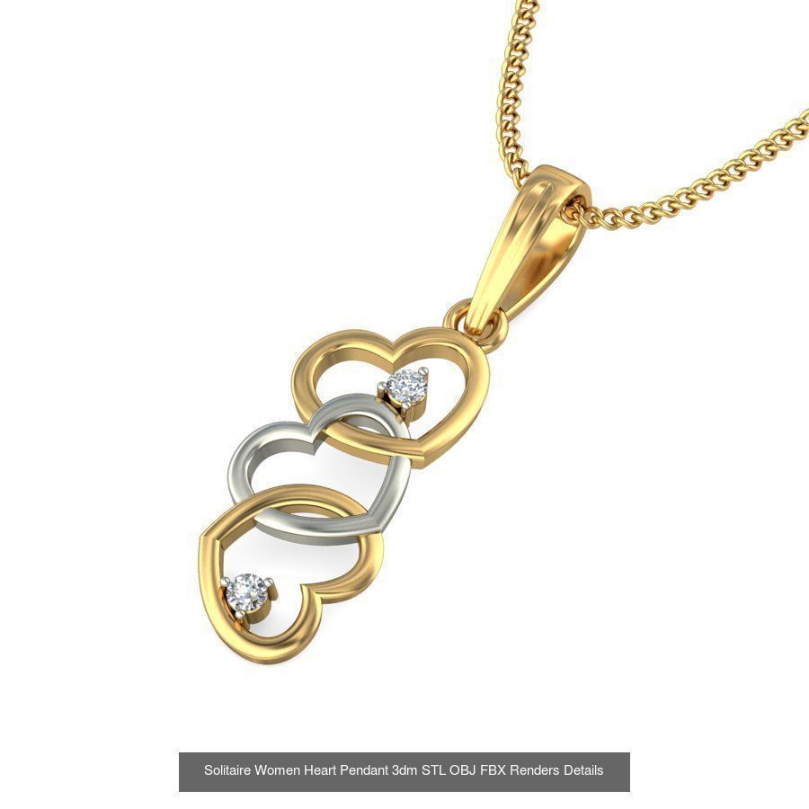 150 Solitaire Women Pendant 3dm STL OBJ FBX Renders Collection _50