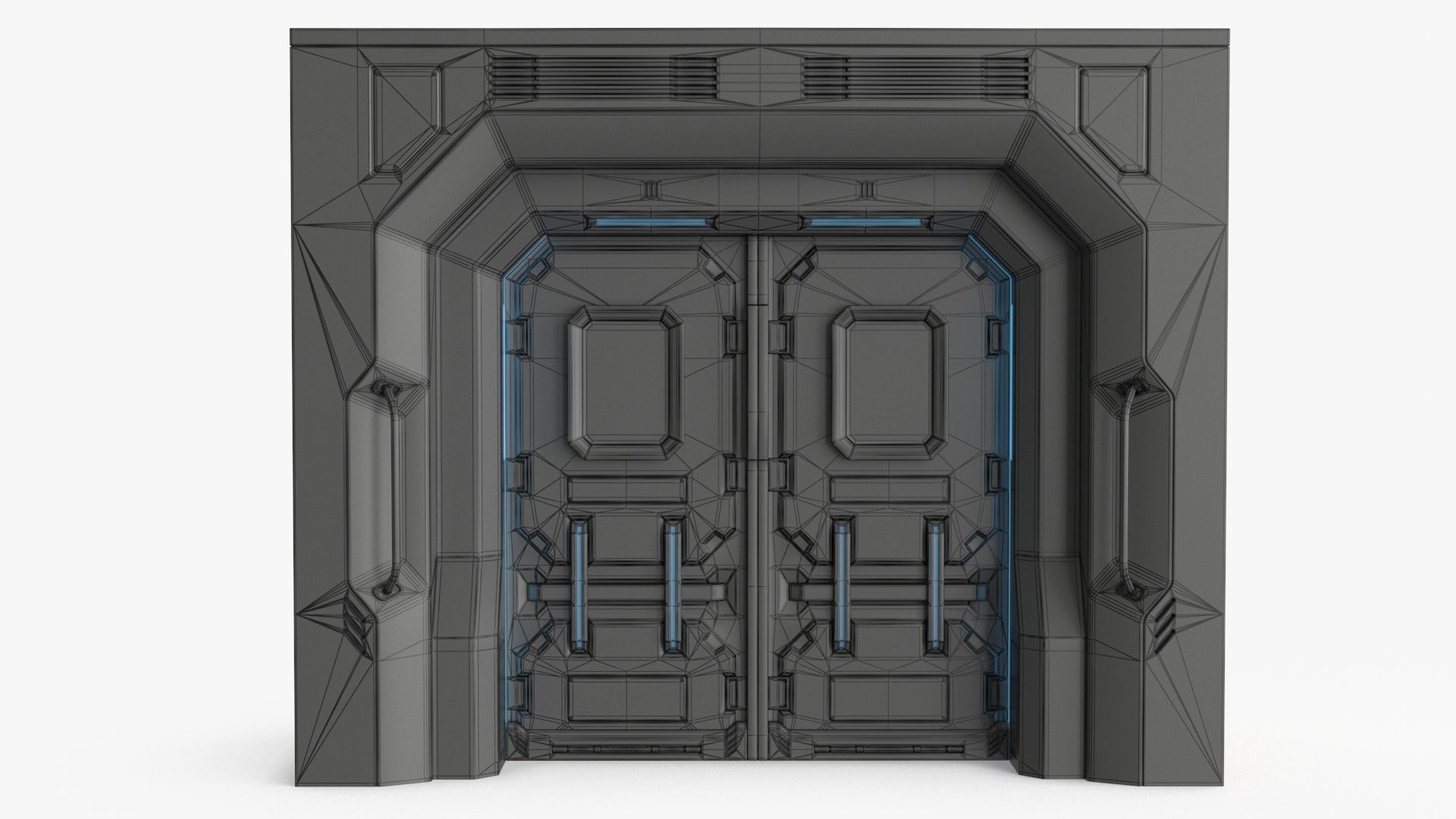 Sci-Fi Door Collection Low-poly 3D model_14