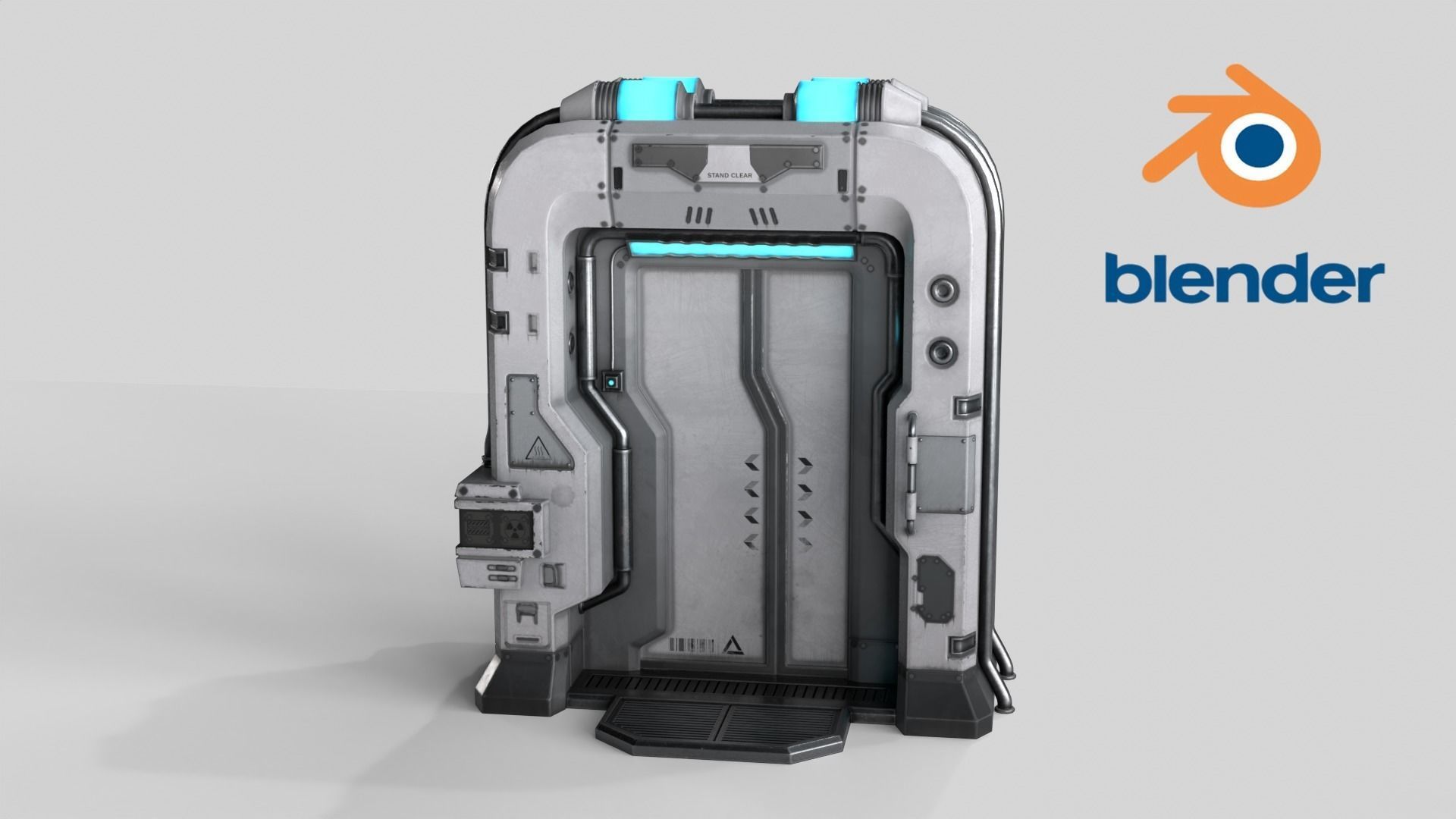 Sci-Fi Door Collection Low-poly 3D model_5