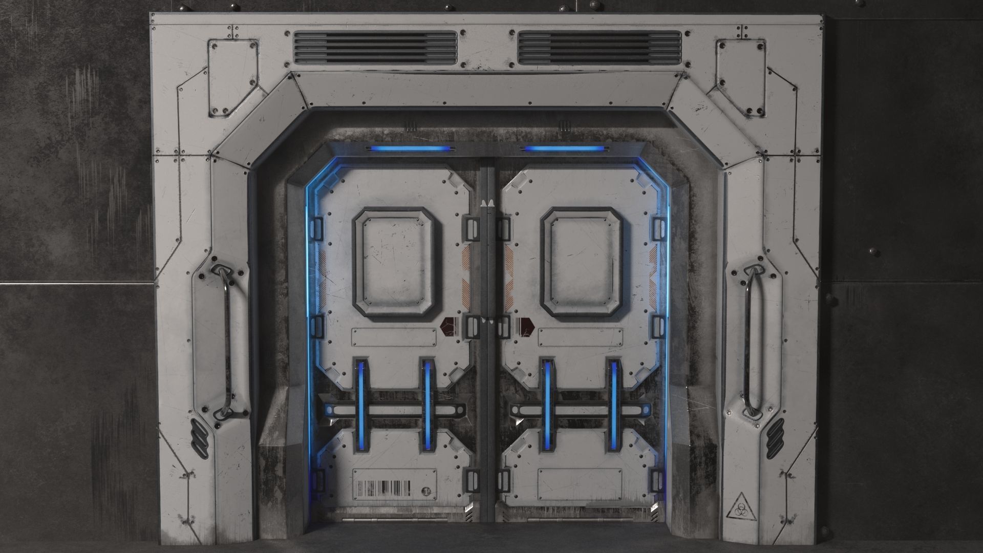 Sci-Fi Door Collection Low-poly 3D model_10