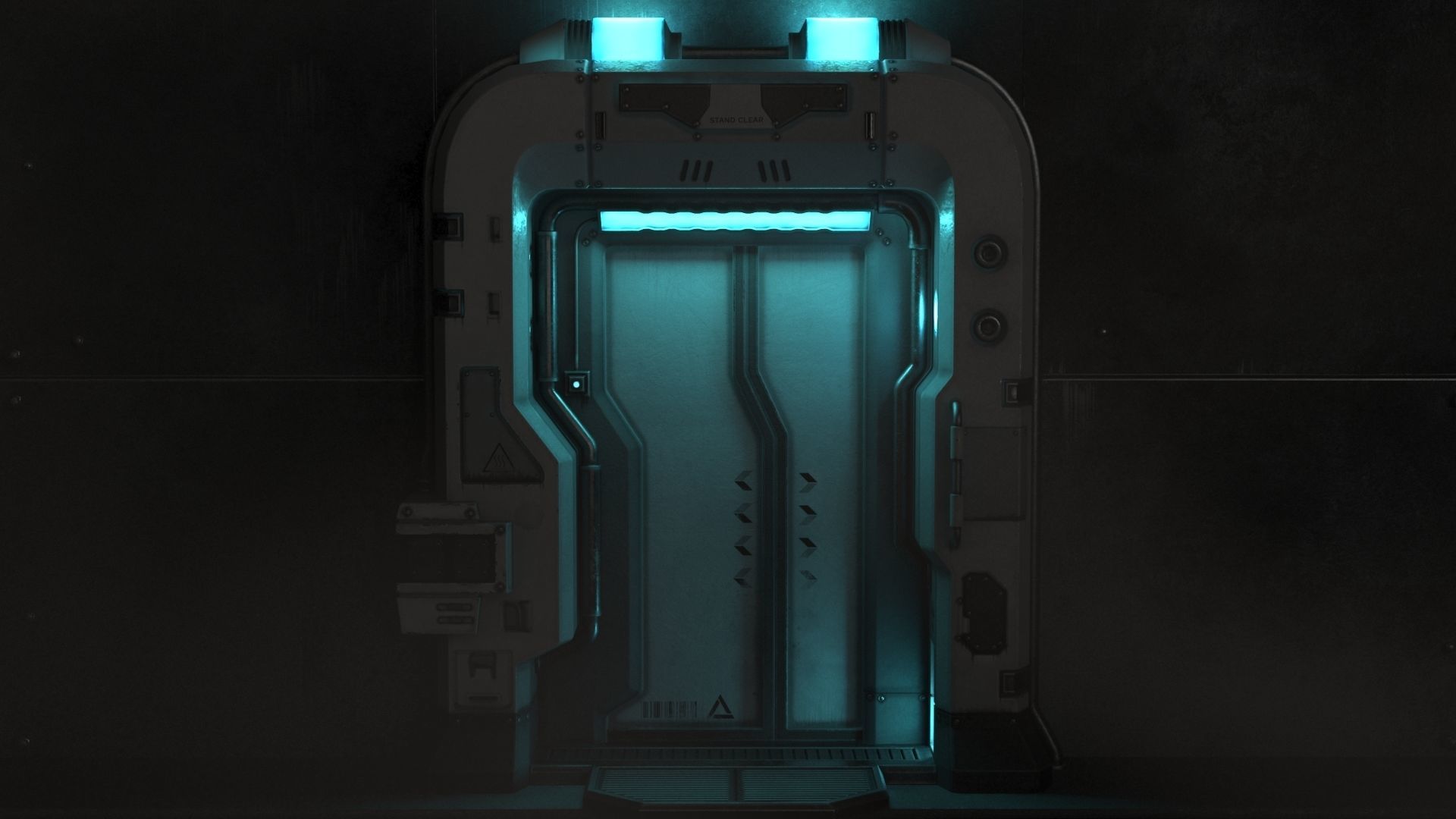 Sci-Fi Door Collection Low-poly 3D model_40