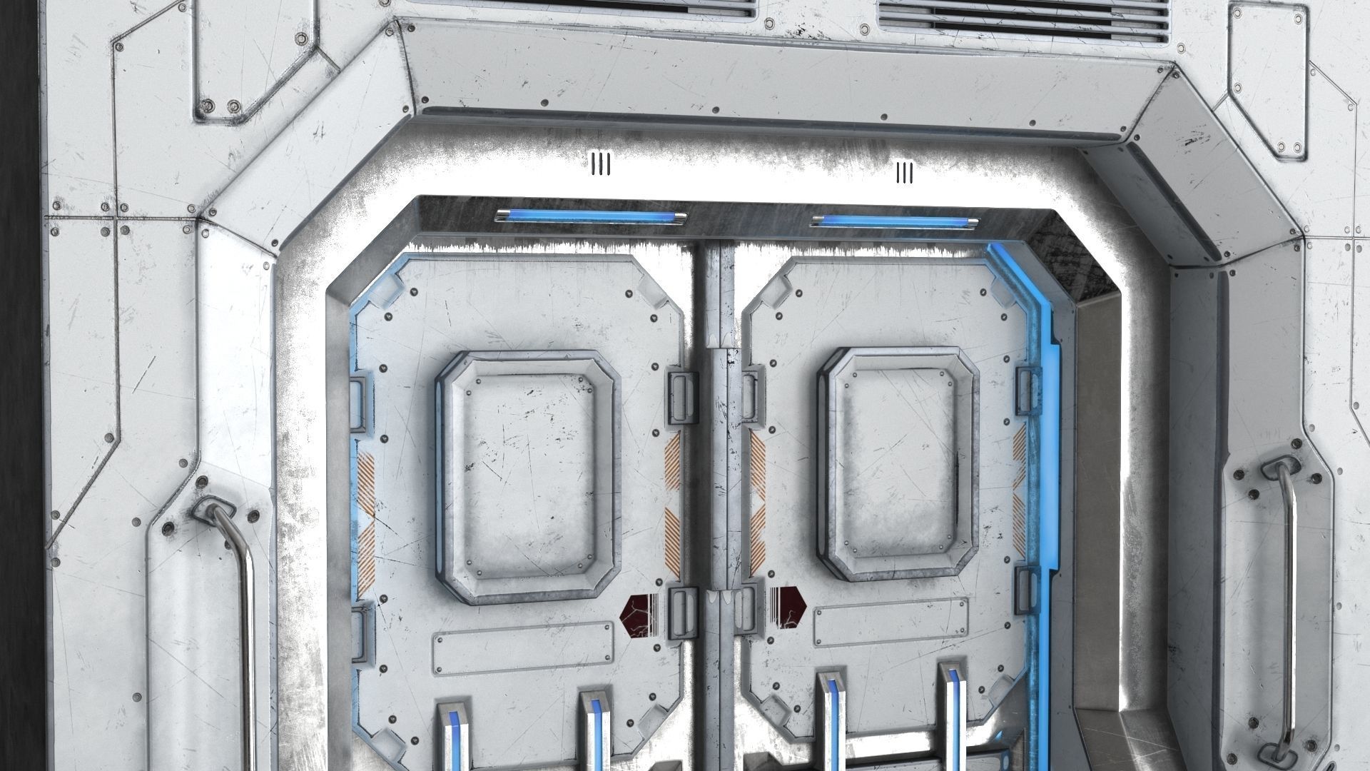 Sci-Fi Door Collection Low-poly 3D model_6