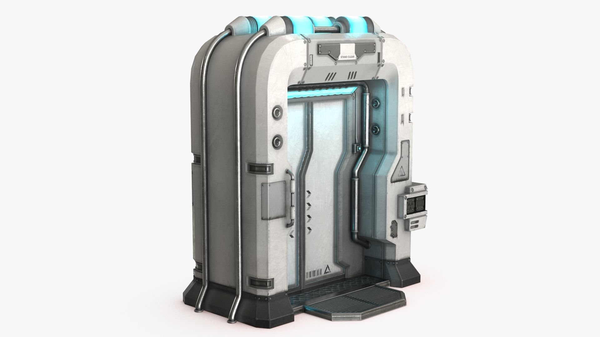 Sci-Fi Door Collection Low-poly 3D model_43