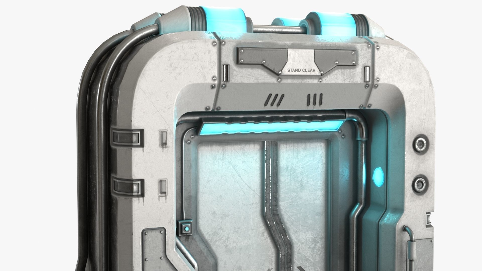 Sci-Fi Door Collection Low-poly 3D model_36