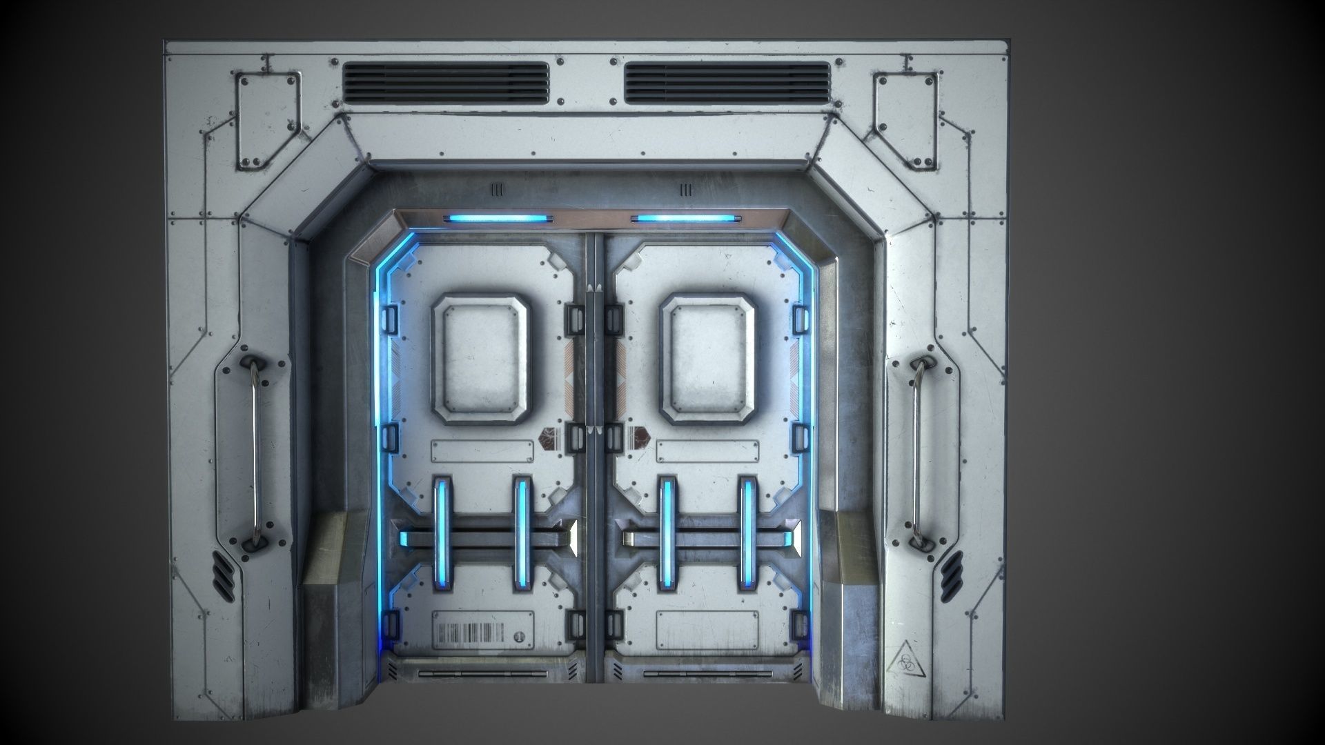 Sci-Fi Door Collection Low-poly 3D model_8