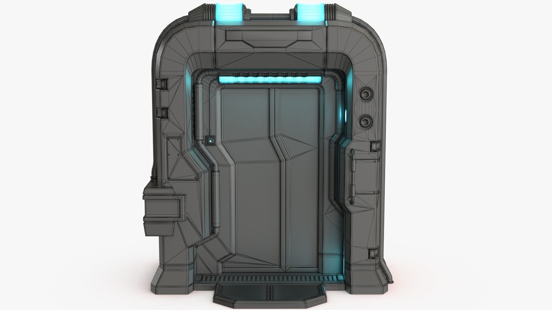 Sci-Fi Door Collection Low-poly 3D model_44