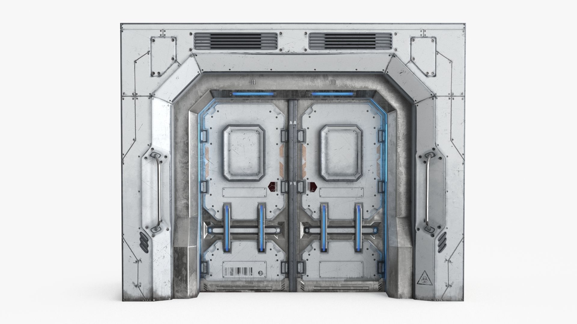 Sci-Fi Door Collection Low-poly 3D model_11