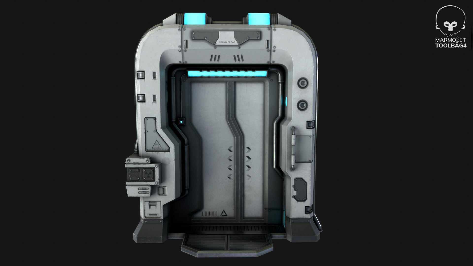 Sci-Fi Door Collection Low-poly 3D model_38