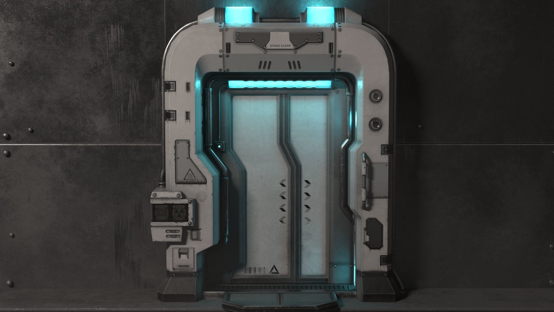 Sci-Fi Door Collection Low-poly 3D model_41