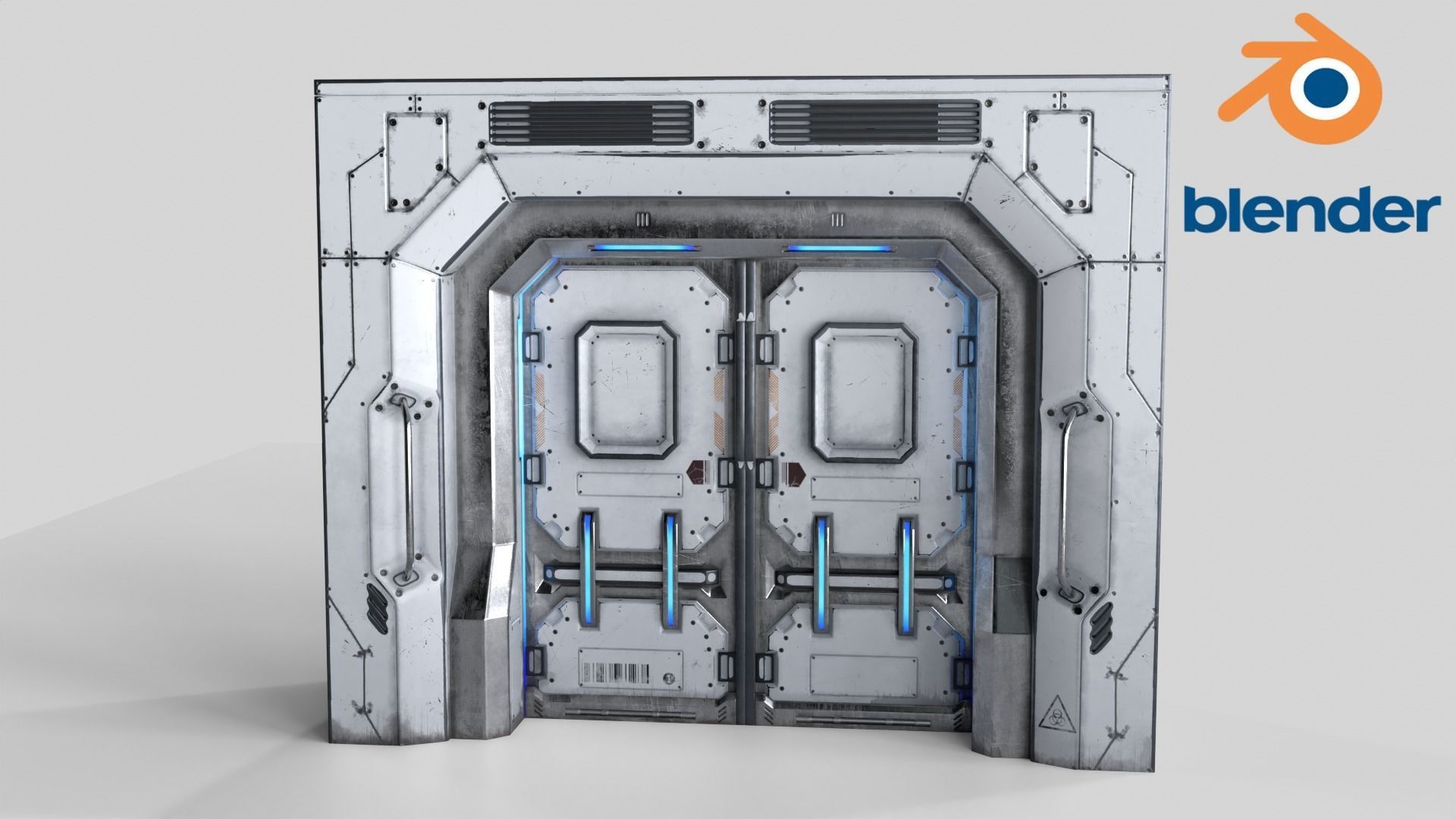 Sci-Fi Door Collection Low-poly 3D model_2