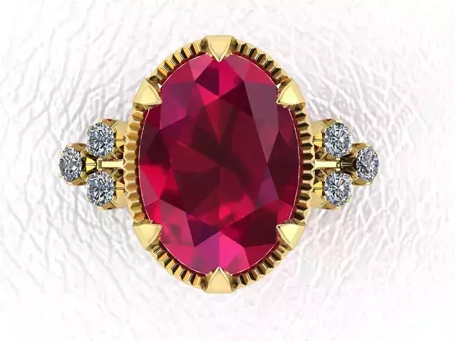 Ellipse Ring With Diamonds