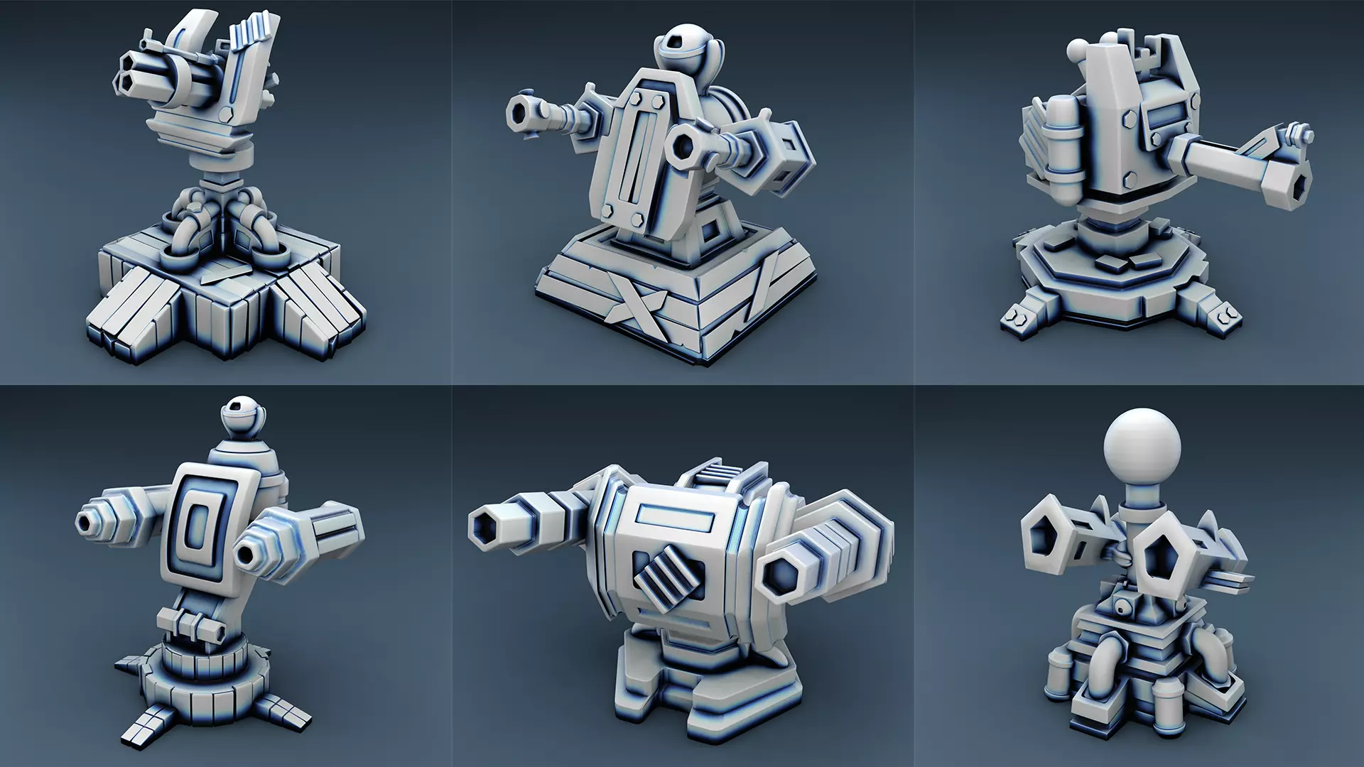 Combat guns Set Part 1 3D print model_0