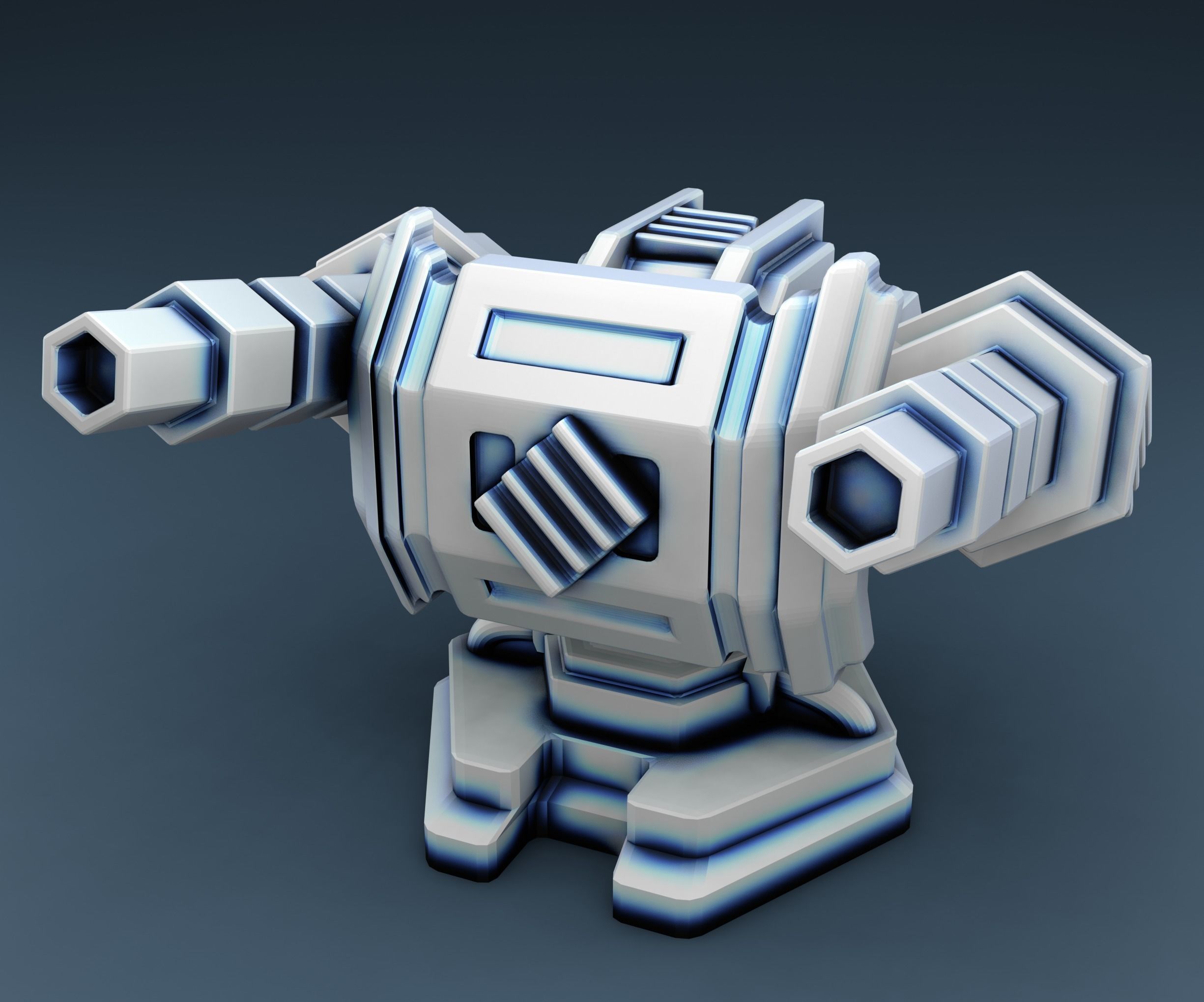 Combat guns Set Part 1 3D print model_4