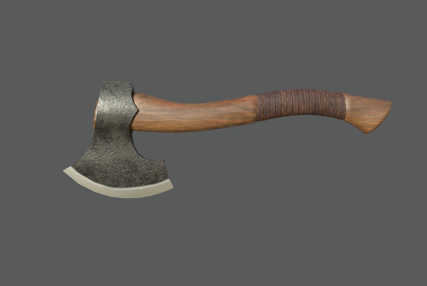 Carving axe Low-poly 3D model_2