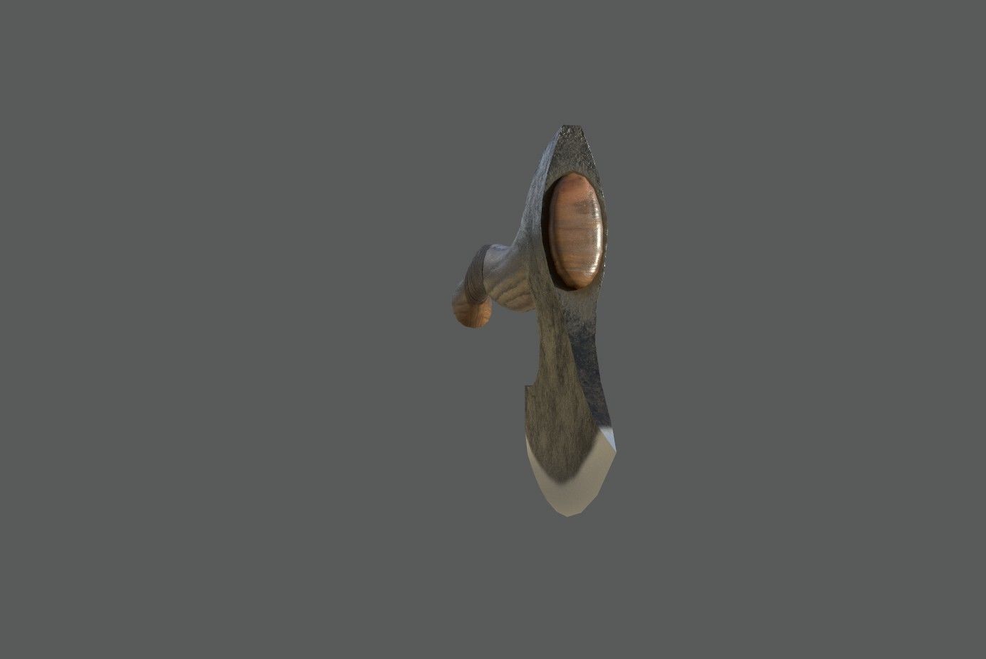 Carving axe Low-poly 3D model_4