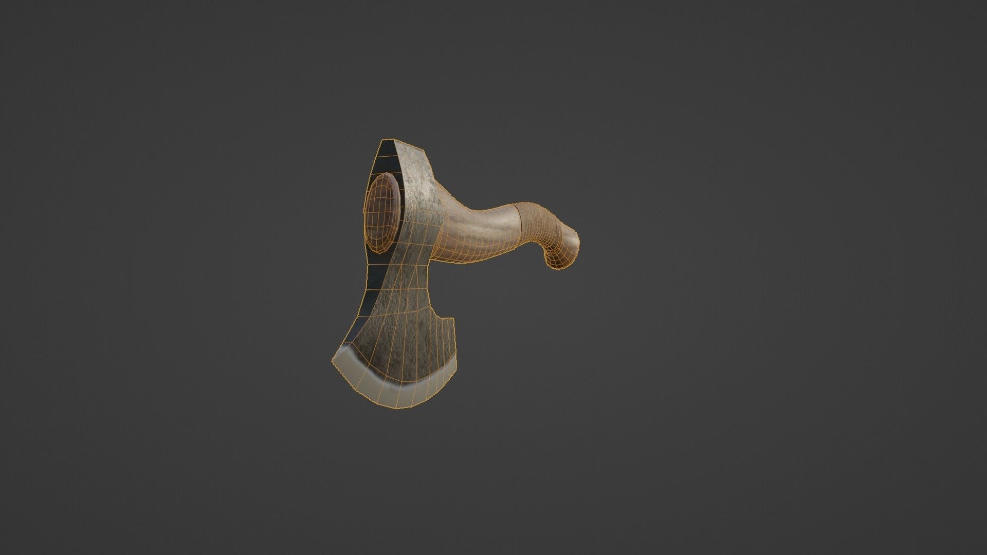 Carving axe Low-poly 3D model_8