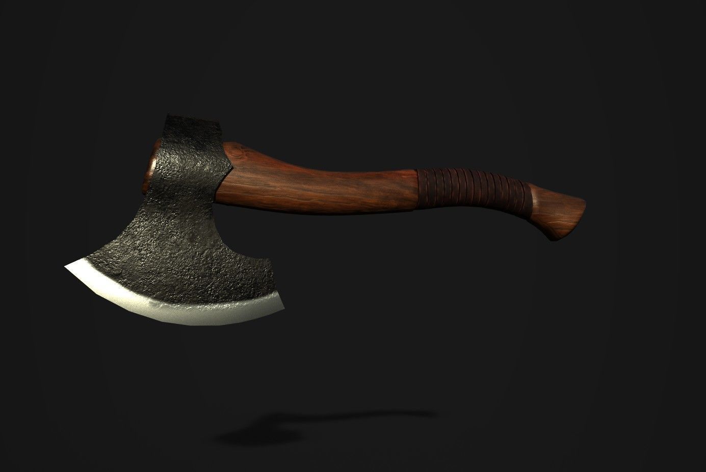 Carving axe Low-poly 3D model_1