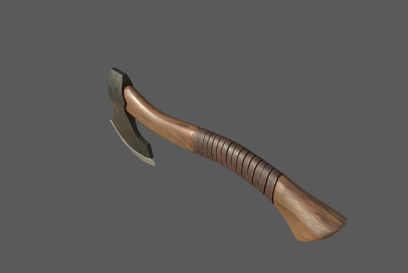 Carving axe Low-poly 3D model_6