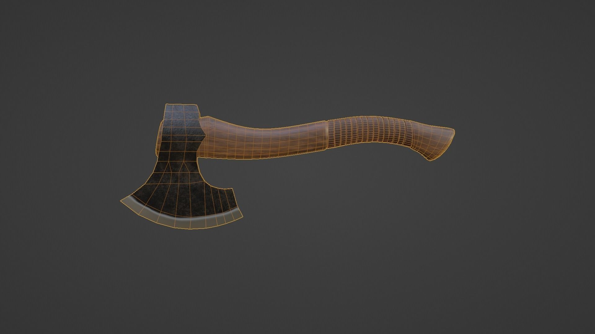 Carving axe Low-poly 3D model_7