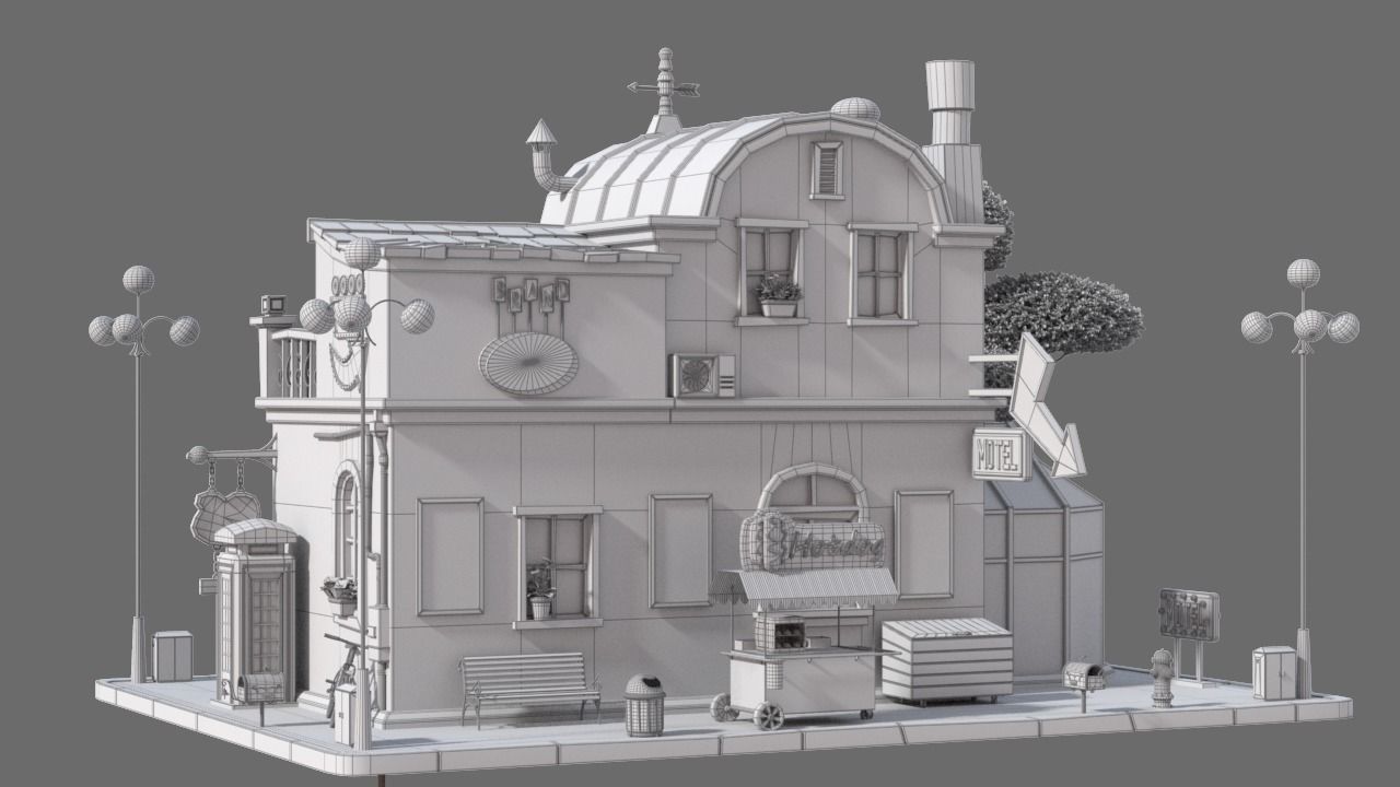 Cartoon House 05 3D model_9