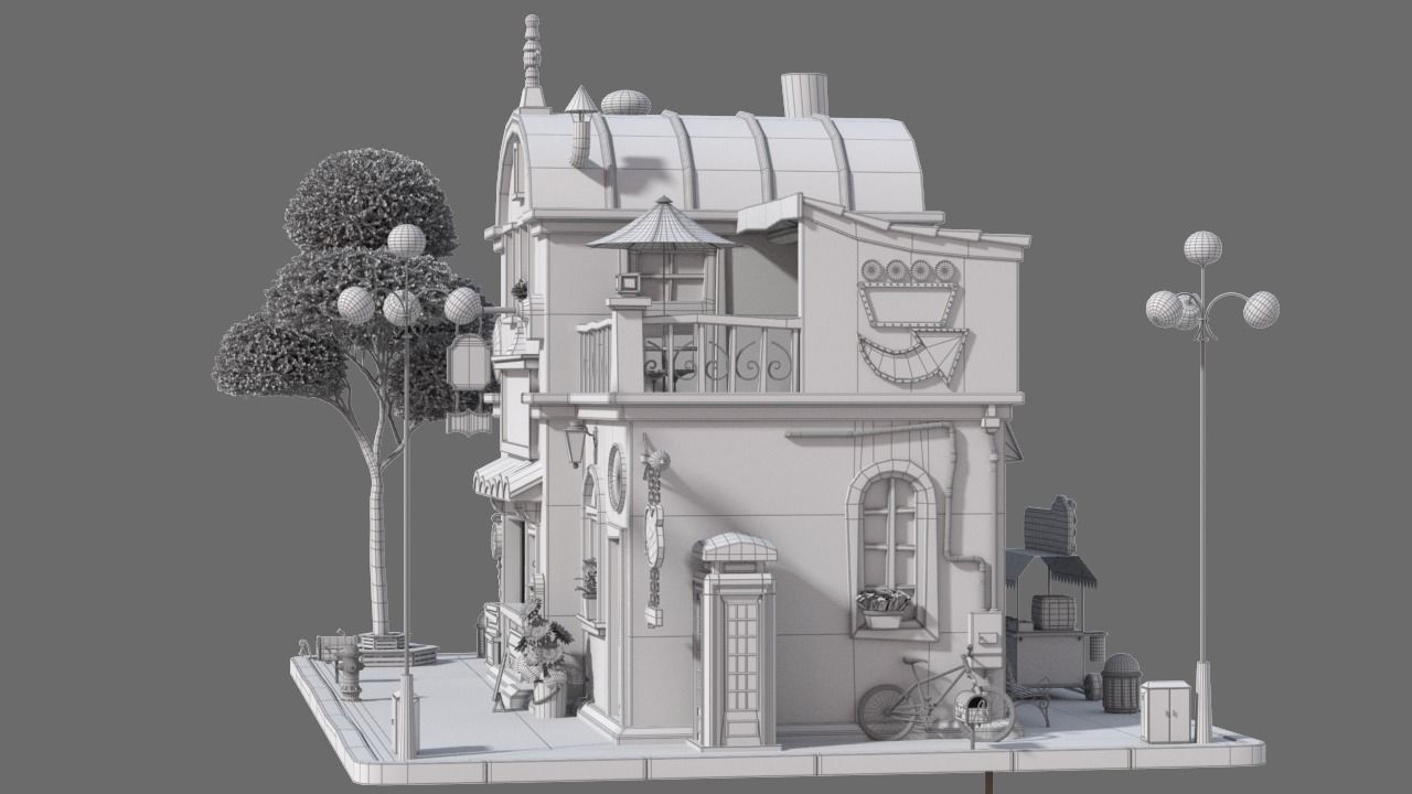 Cartoon House 05 3D model_8