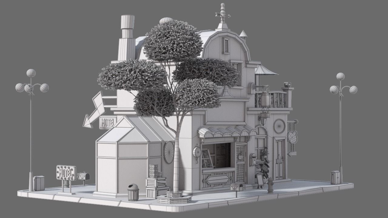 Cartoon House 05 3D model_12